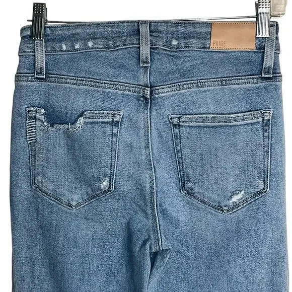 Paige Cindy Distressed Skinny Jeans Light Wash Stretch Denim Size 25 - Picture 4 of 7